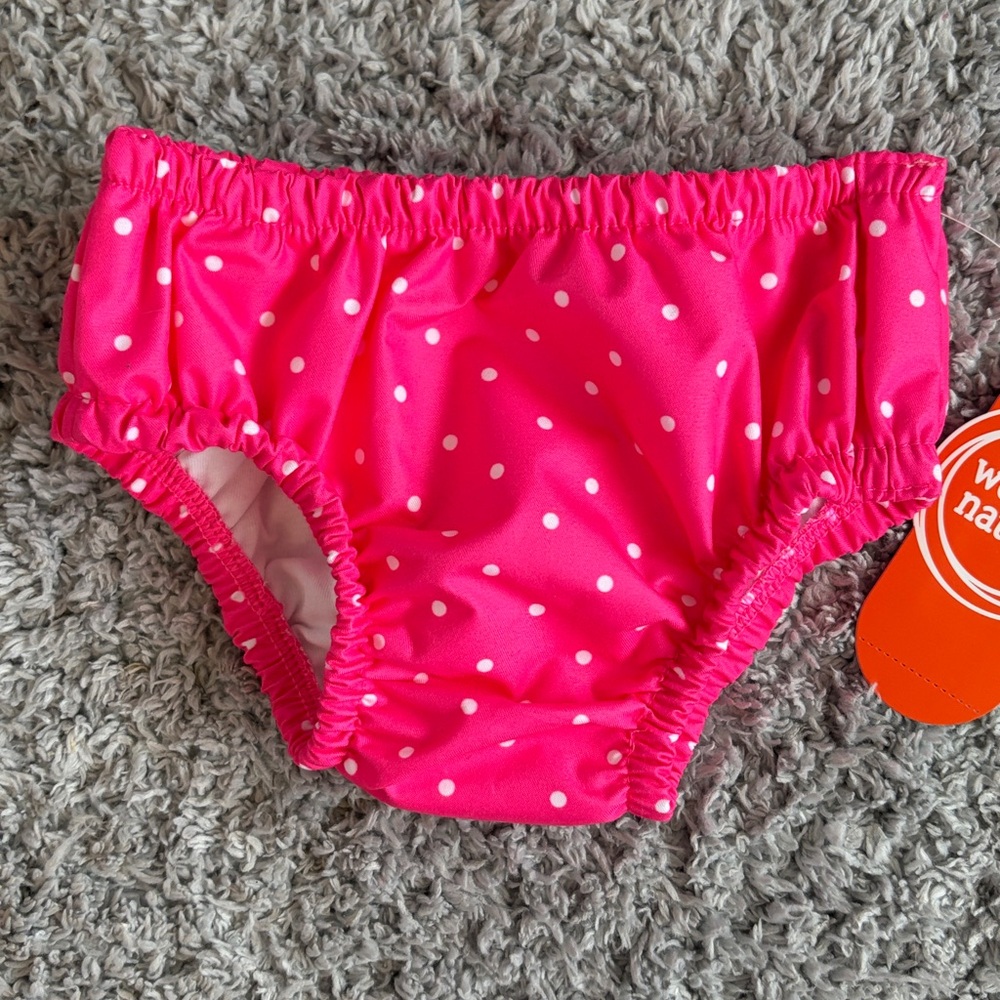 ✨5/$15✨NWT•Wonder Nation• Baby Swim Diaper | Pink Polka Dot | 0-3m  8-12lbs